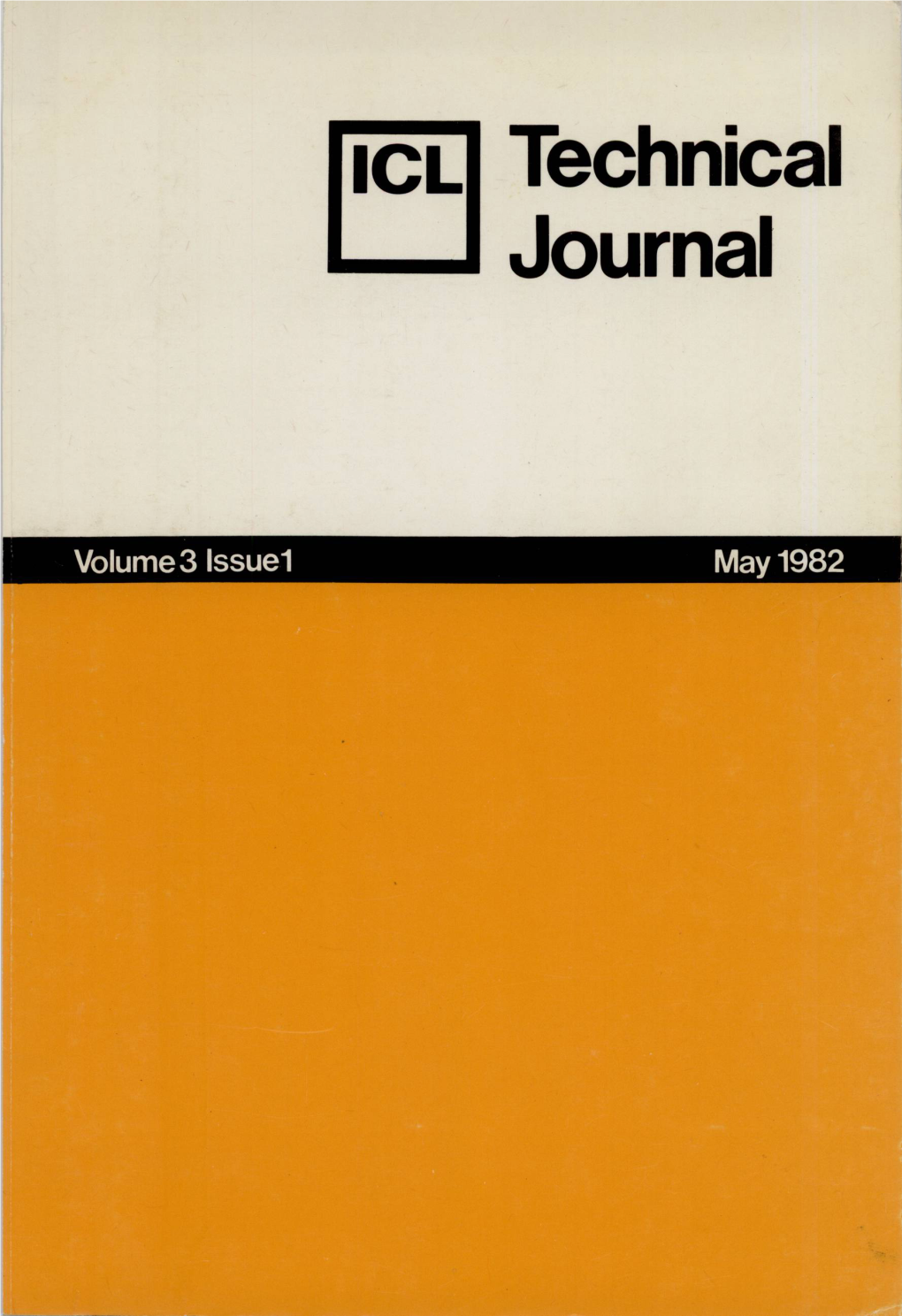 ICL Technical Journal Volume 3 Issue 1