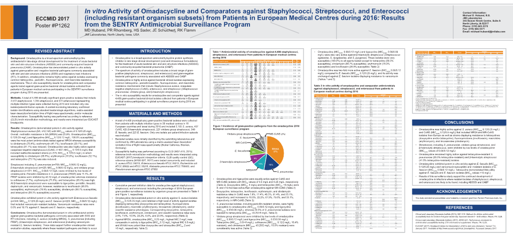 Omadacycline Gram-Positive Poster.Indd