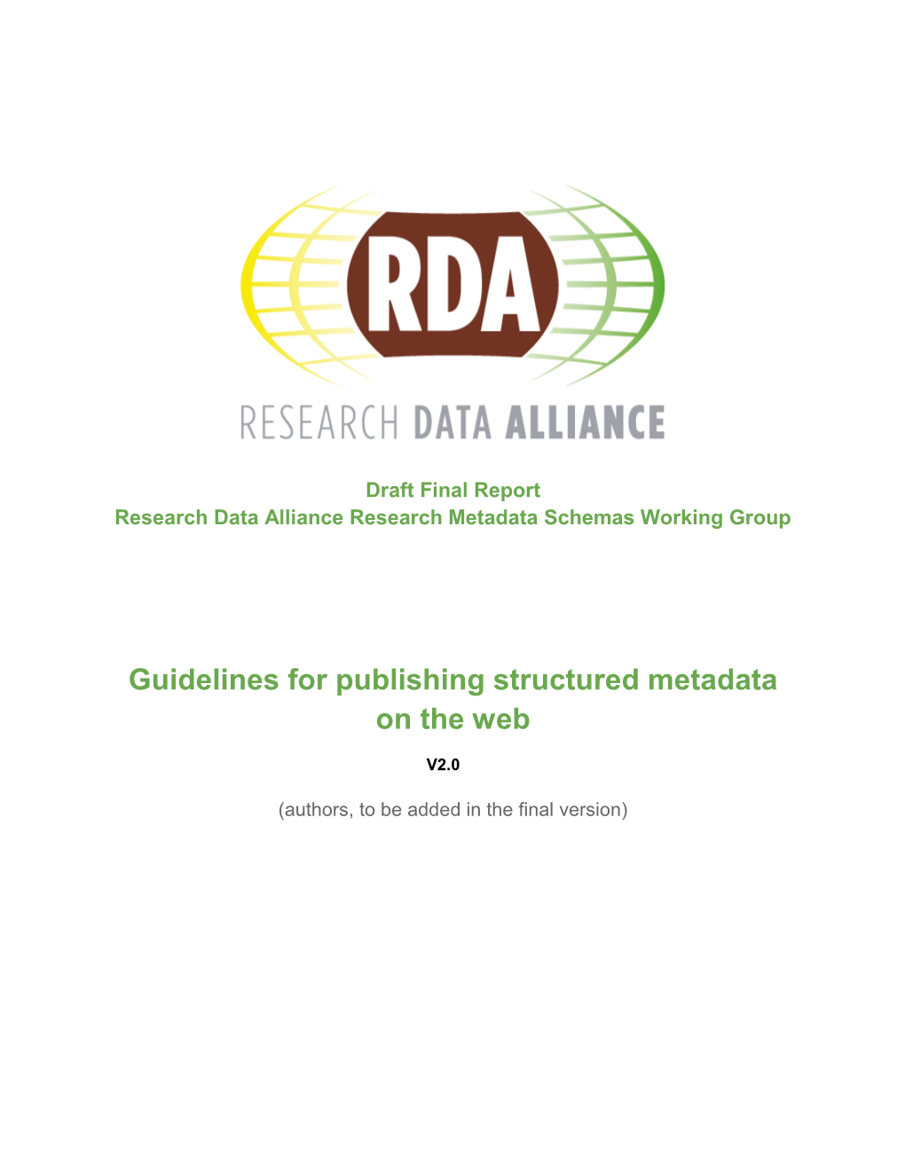 Guidelines for Publishing Structured Metadata on the Web