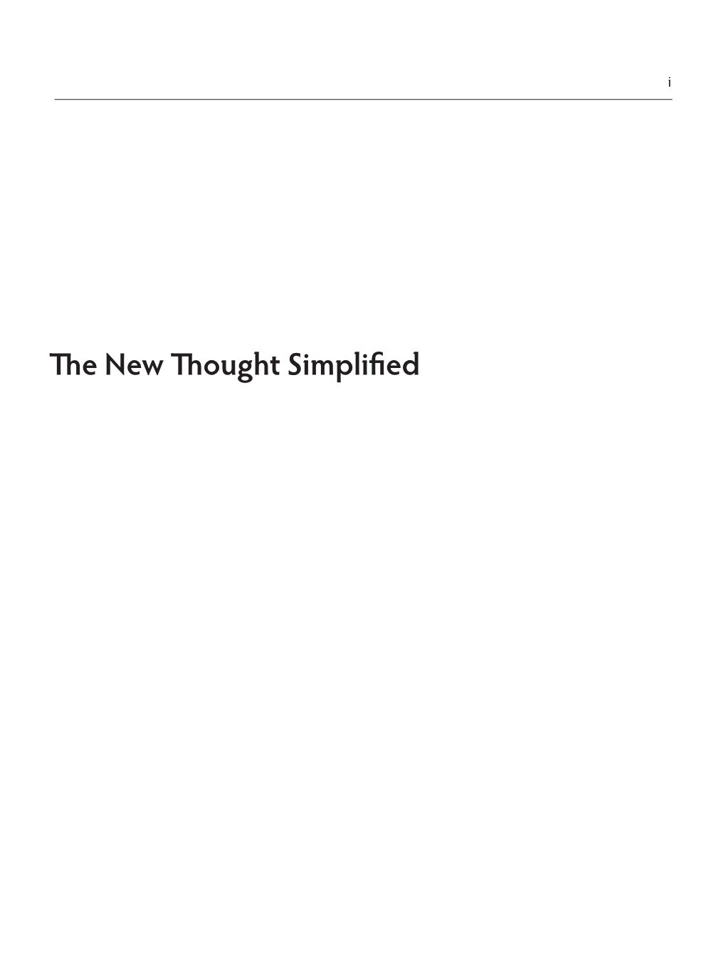 The New Thought Simplified by Henry Wood