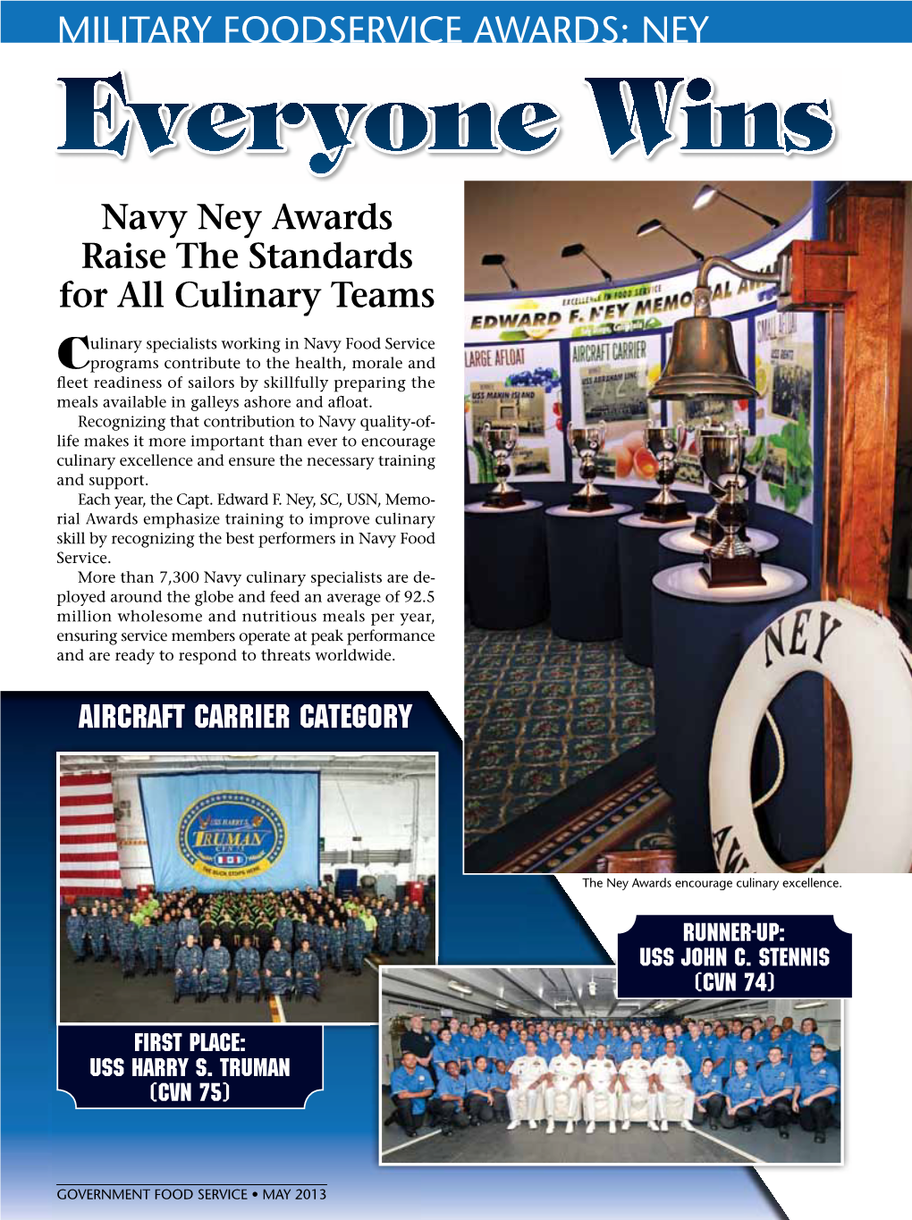 Military Foodservice Awards: Ney Everyone Wins Navy Ney Awards Raise the Standards for All Culinary Teams