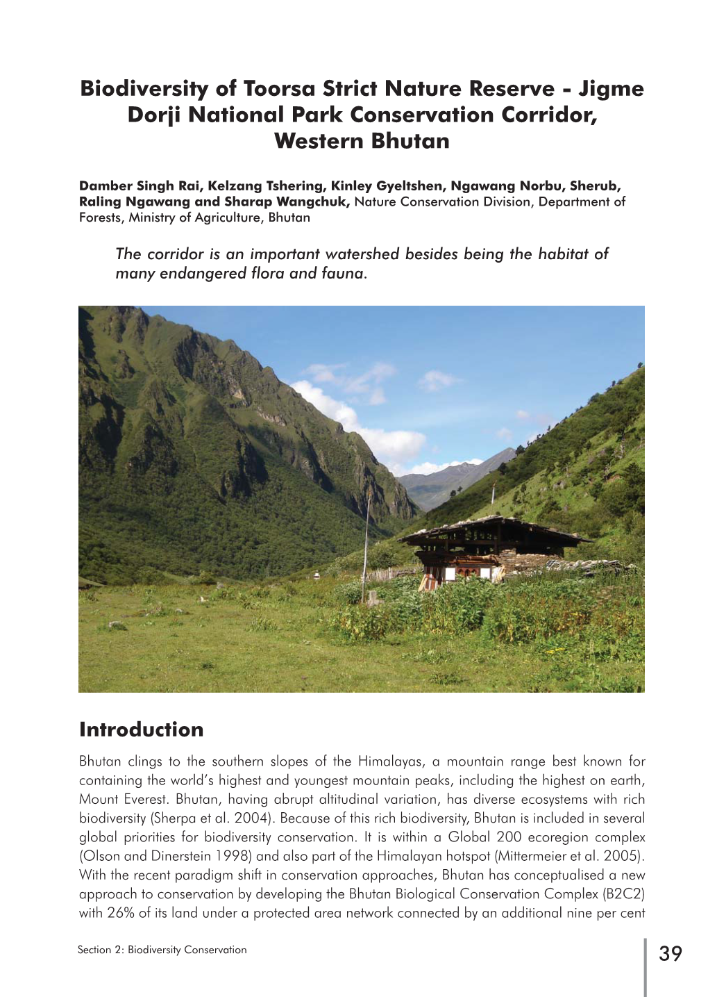 Biodiversity Conservation in the Kangchenjunga Landscape Final.Indd