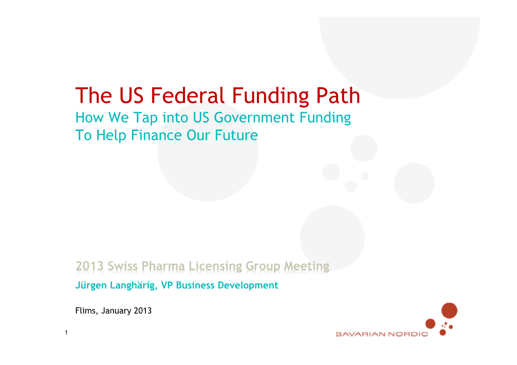 The US Federal Funding Path How We Tap Into US Government Funding to Help Finance Our Future