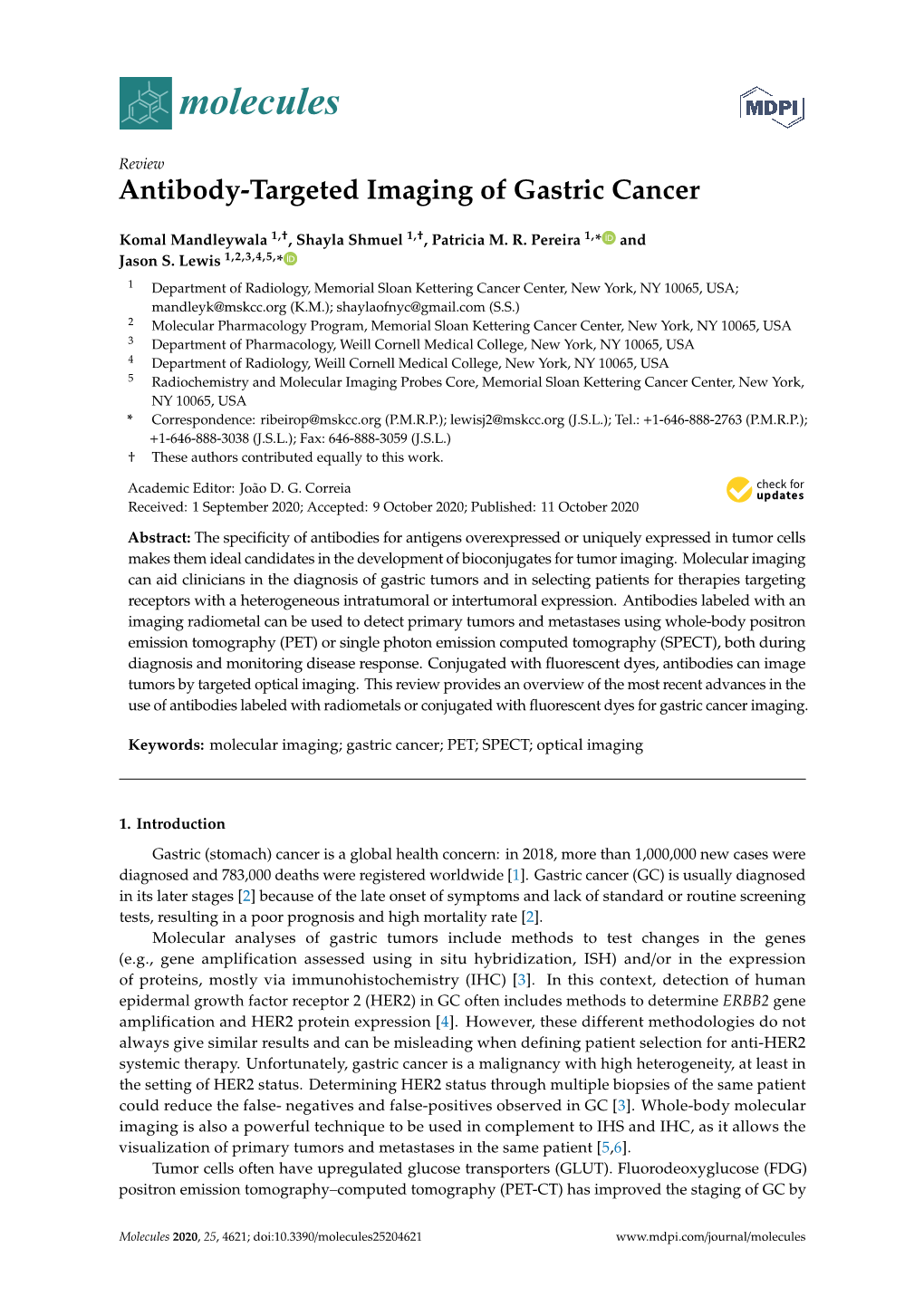 Antibody-Targeted Imaging of Gastric Cancer