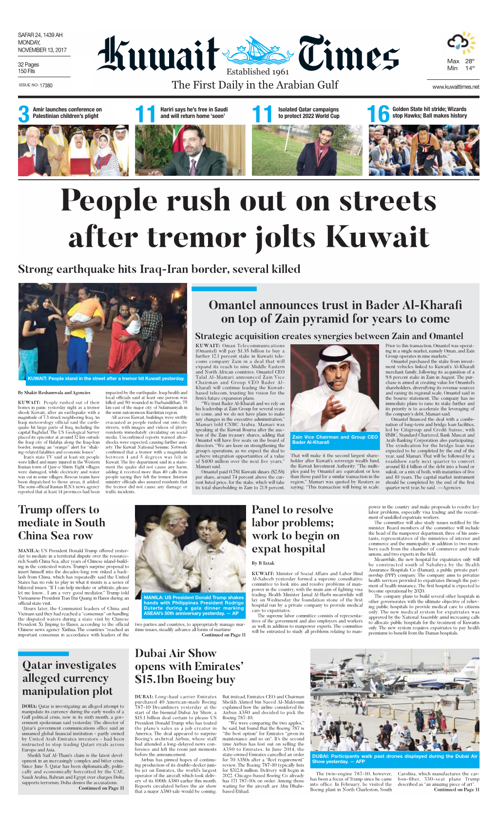 Kuwait Times 13-11-2017.Qxp Layout 1