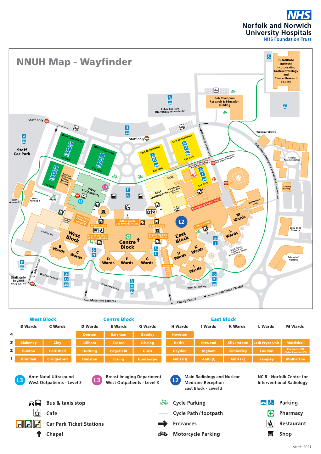 NNUH Map - Wayfinder Institute Incorporating Gastroenterology and Clinical Research Facility