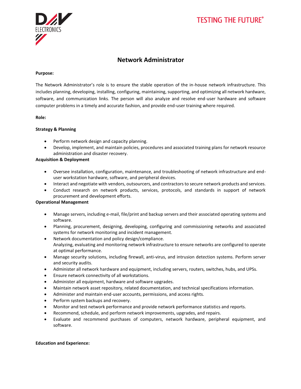 Network Administrator