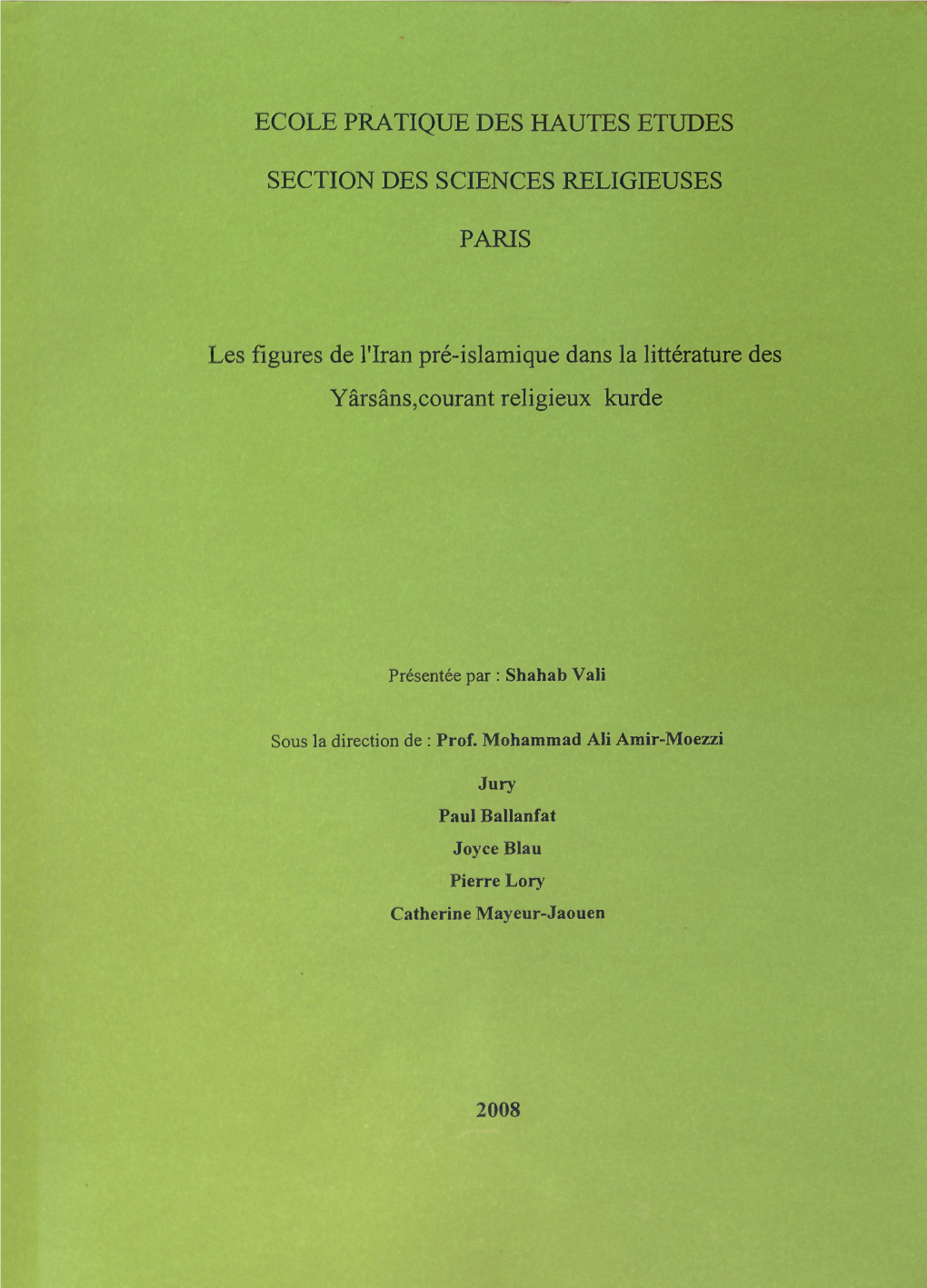 Ecole Pratique Des Hautes Etudes Section Des