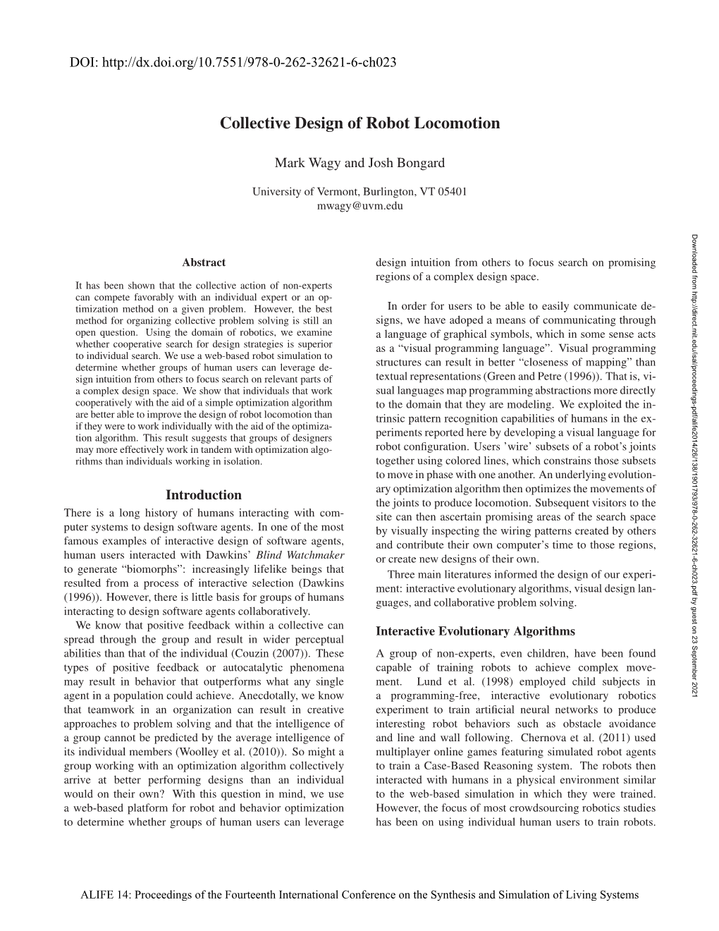 Collective Design of Robot Locomotion