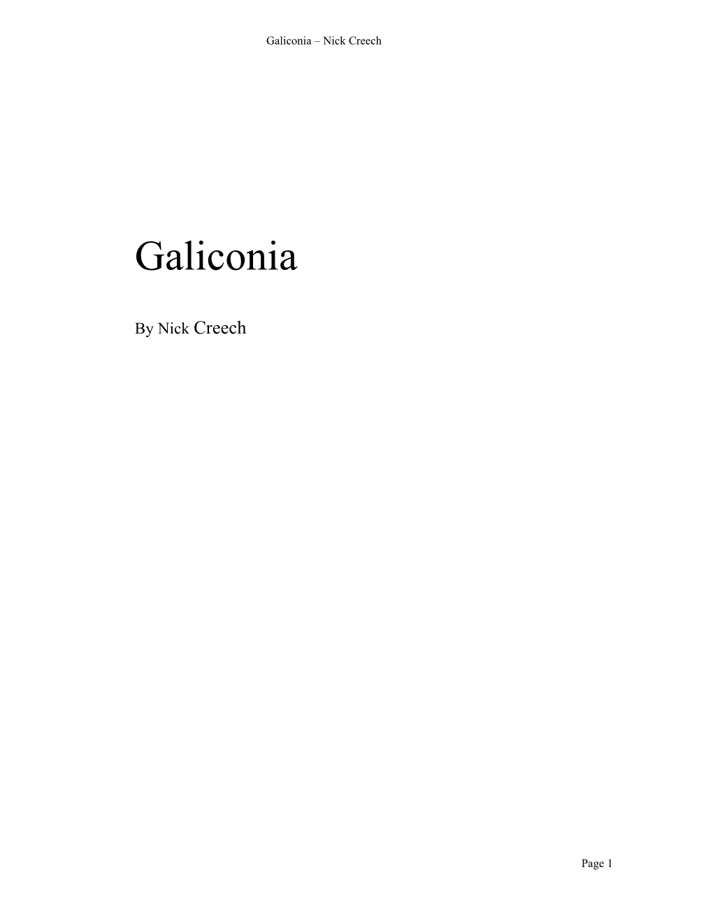 Galiconia – Nick Creech