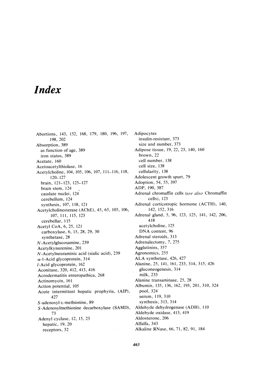 Abortions, 143, 152, 168, 179, 180, 196, 197, 198,202 Absorption, 389 As Function of Age, 389 Iron Status, 389 Acetate, 160 Acet