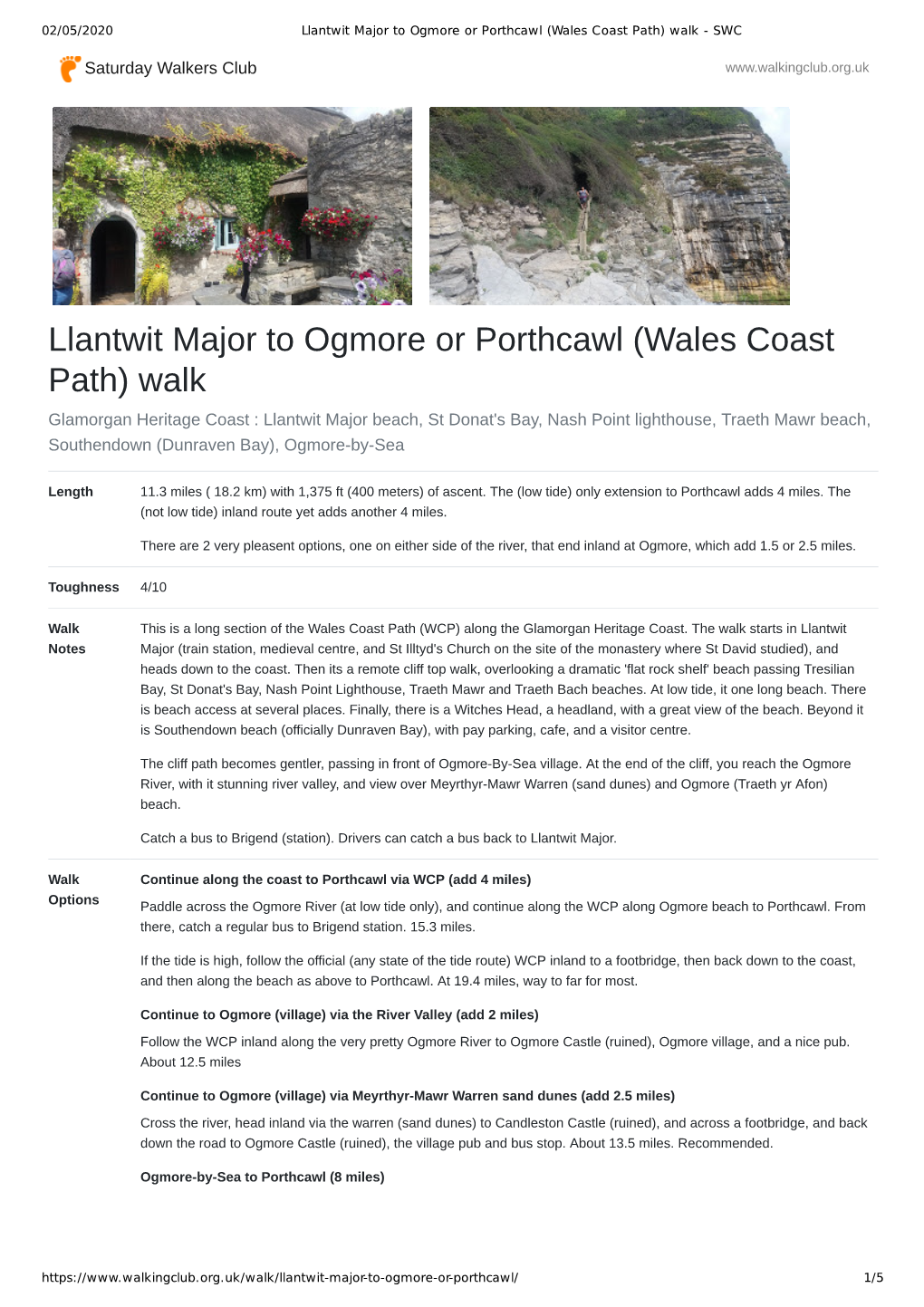 Llantwit Major to Ogmore Or Porthcawl (Wales Coast Path) Walk - SWC