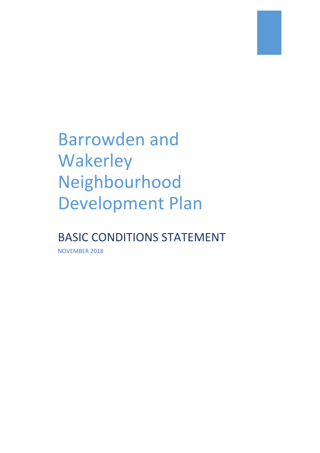 Barrowden and Wakerley Neighbourhood Development Plan