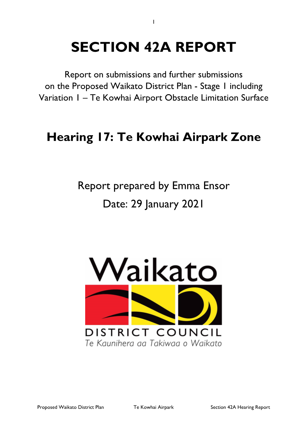 Pdf S42a Report Te Kowhai Airpark Zone Pdf