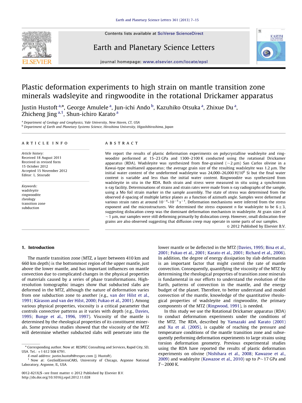 Plastic Deformation Experiments to High Strain on Mantle Transition Zone Minerals Wadsleyite and Ringwoodite in the Rotational Drickamer Apparatus