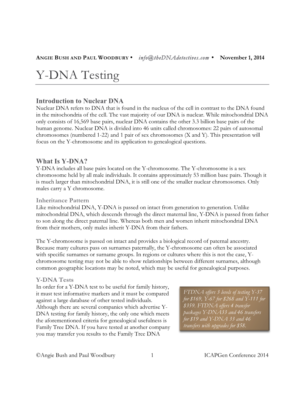 Y-DNA Testing