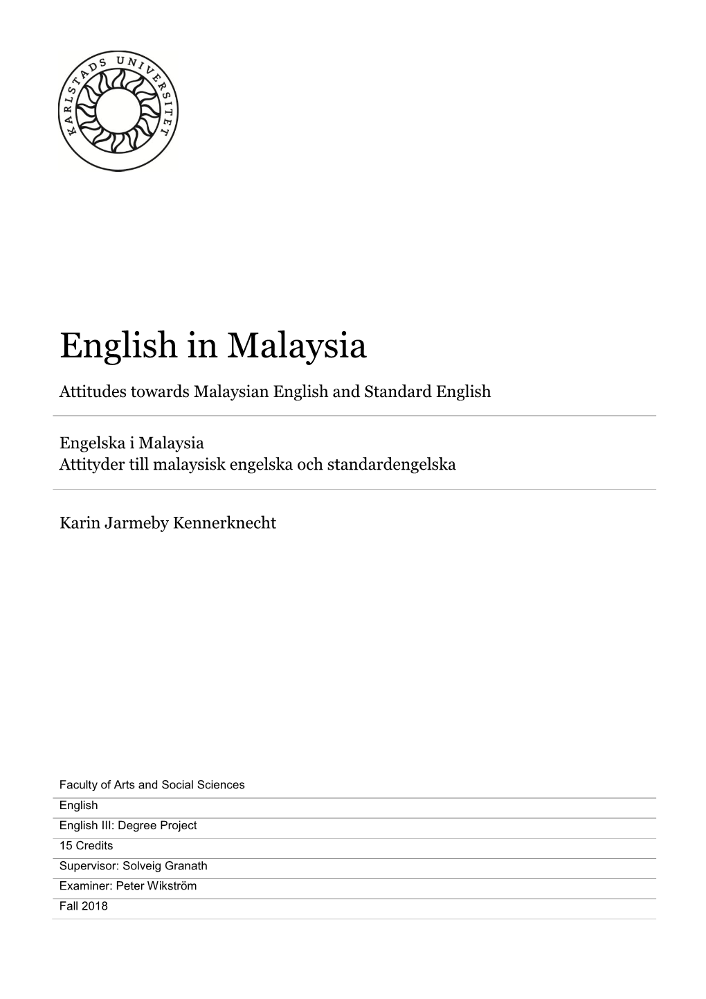 English in Malaysia