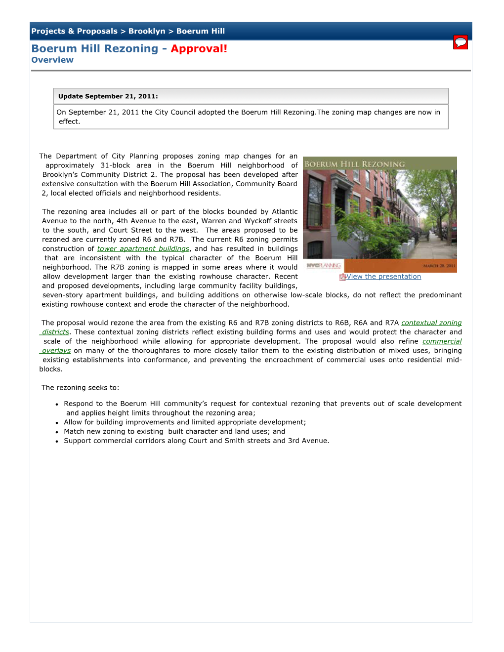 Boerum Hill Rezoning - Approval! Overview