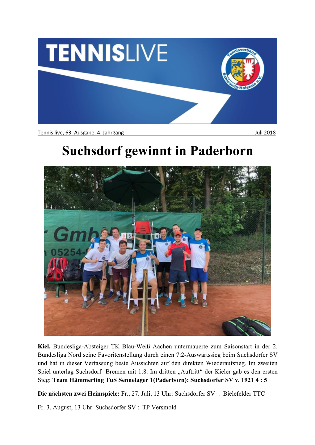 Suchsdorf Gewinnt in Paderborn