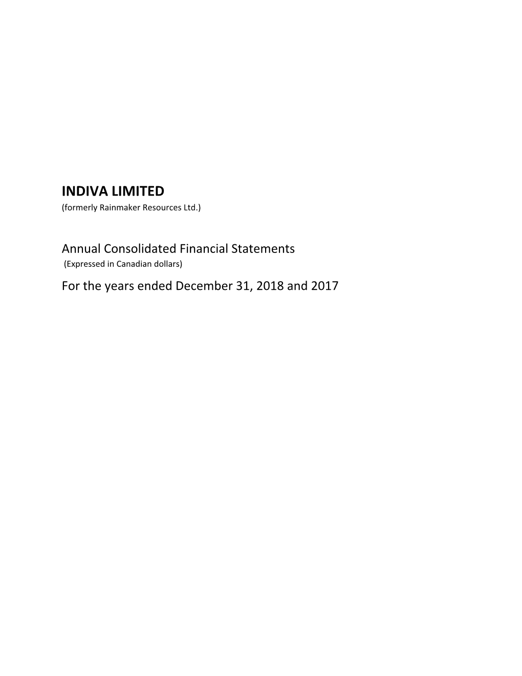 Annual Consolidated Financial Statements 2018