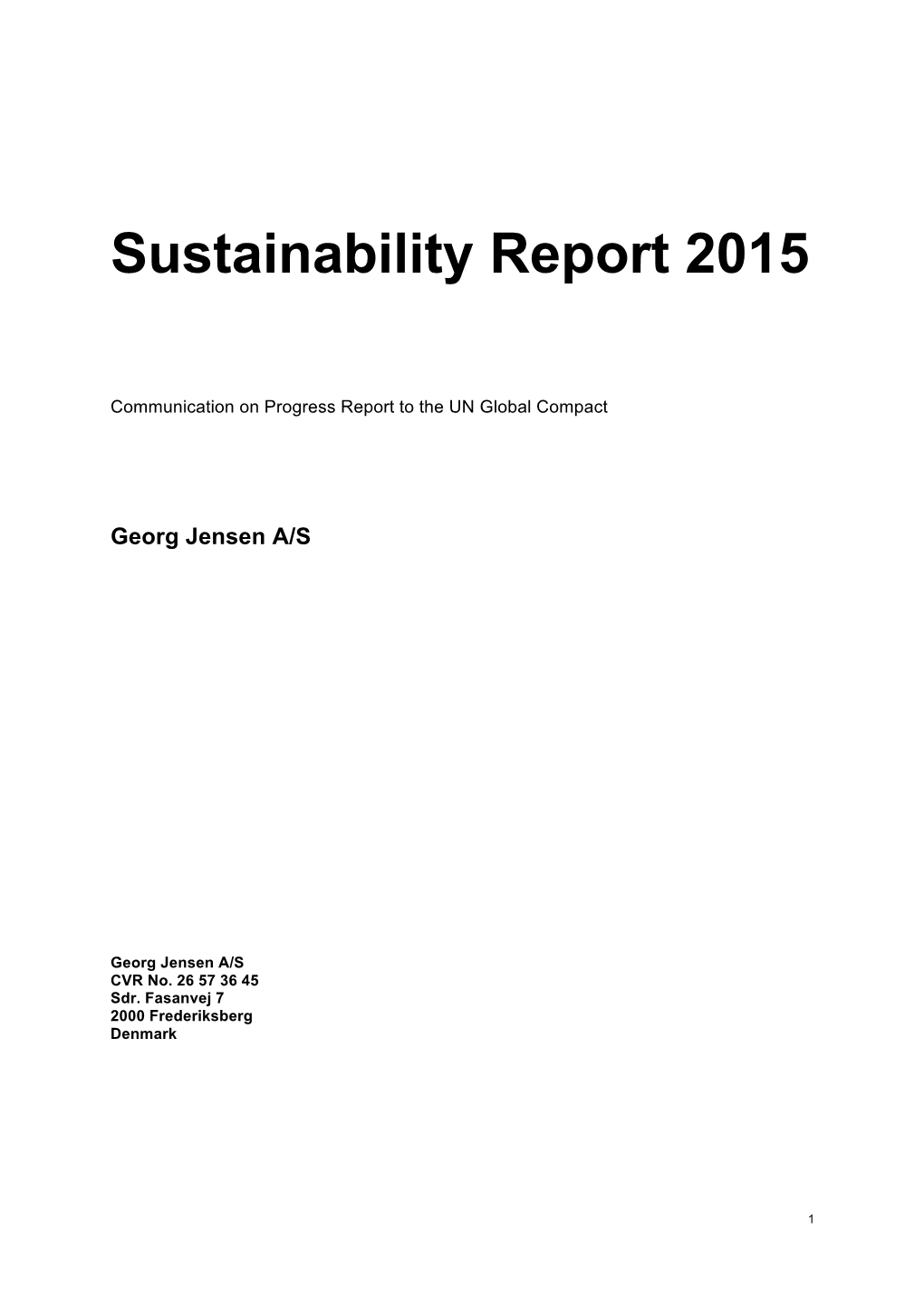 Sustainability Report 2015