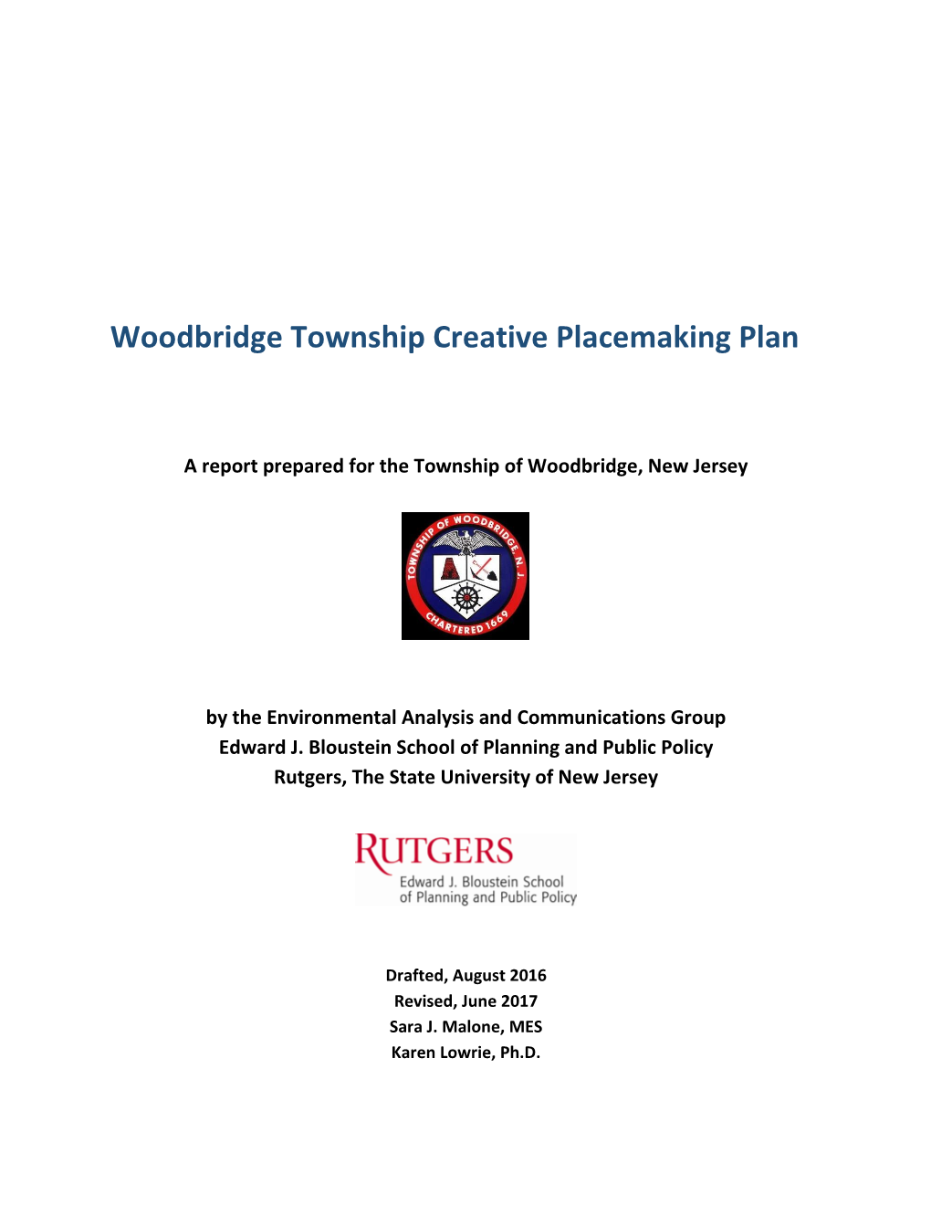 Woodbridge Township Creative Placemaking Plan