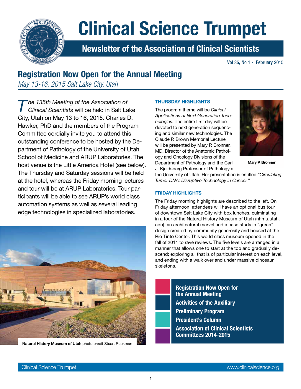 Clinical Science Trumpet Newsletter of the Association of Clinical Scientists