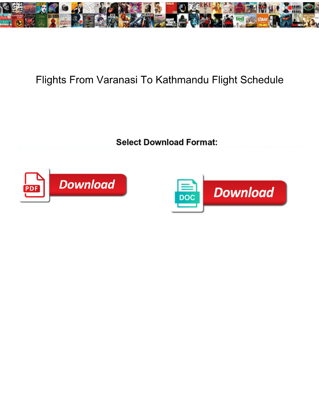 Flights from Varanasi to Kathmandu Flight Schedule