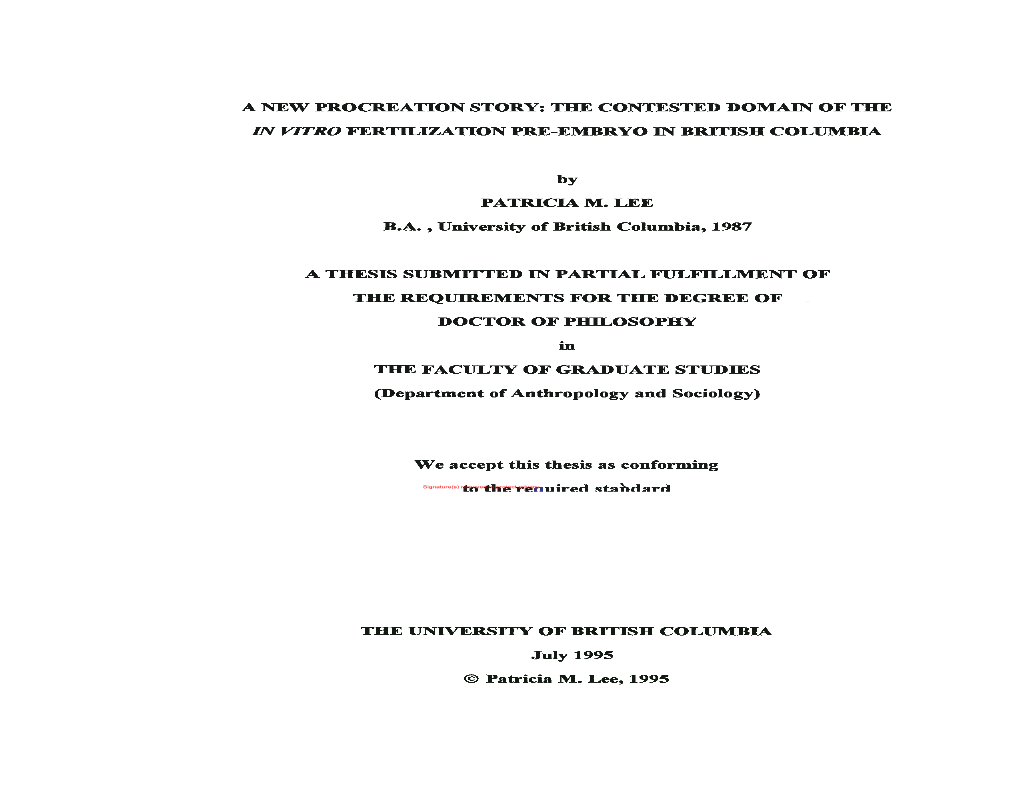 TILE CONTESTED DOMAIN of Tile in VITRO FERTILIZATION PRE-EMDRYO in BRITISH COLUMBIA