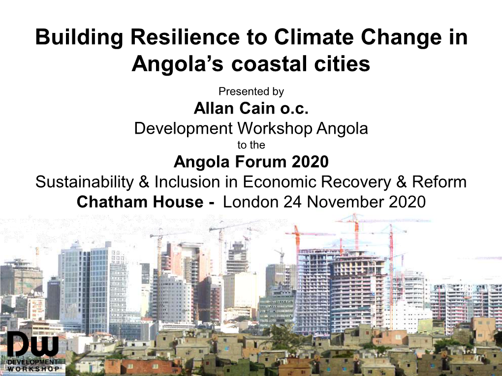 Building Resilience to Climate Change in Angola's Coastal Cities