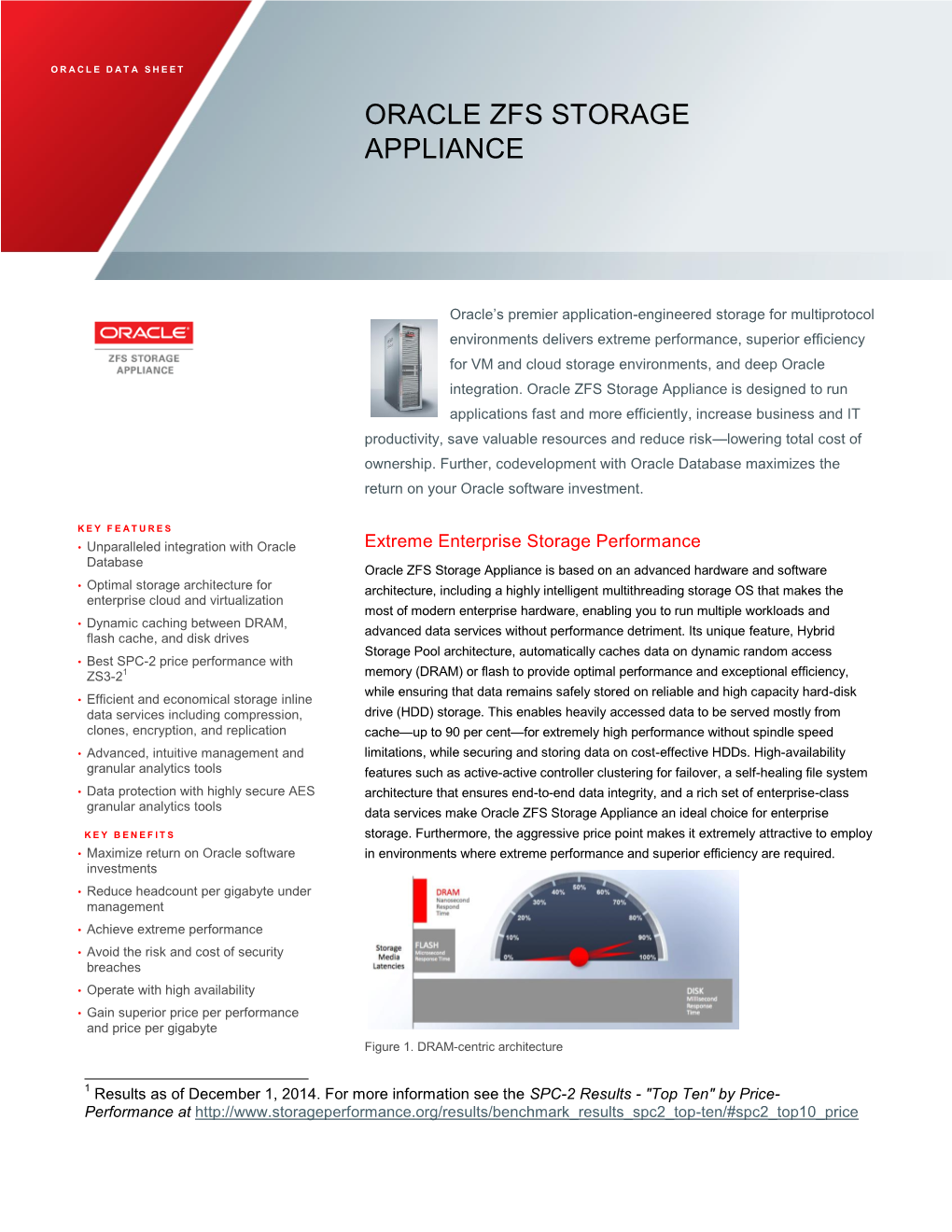 Oracle ZFS Storage Appliance Data Sheet