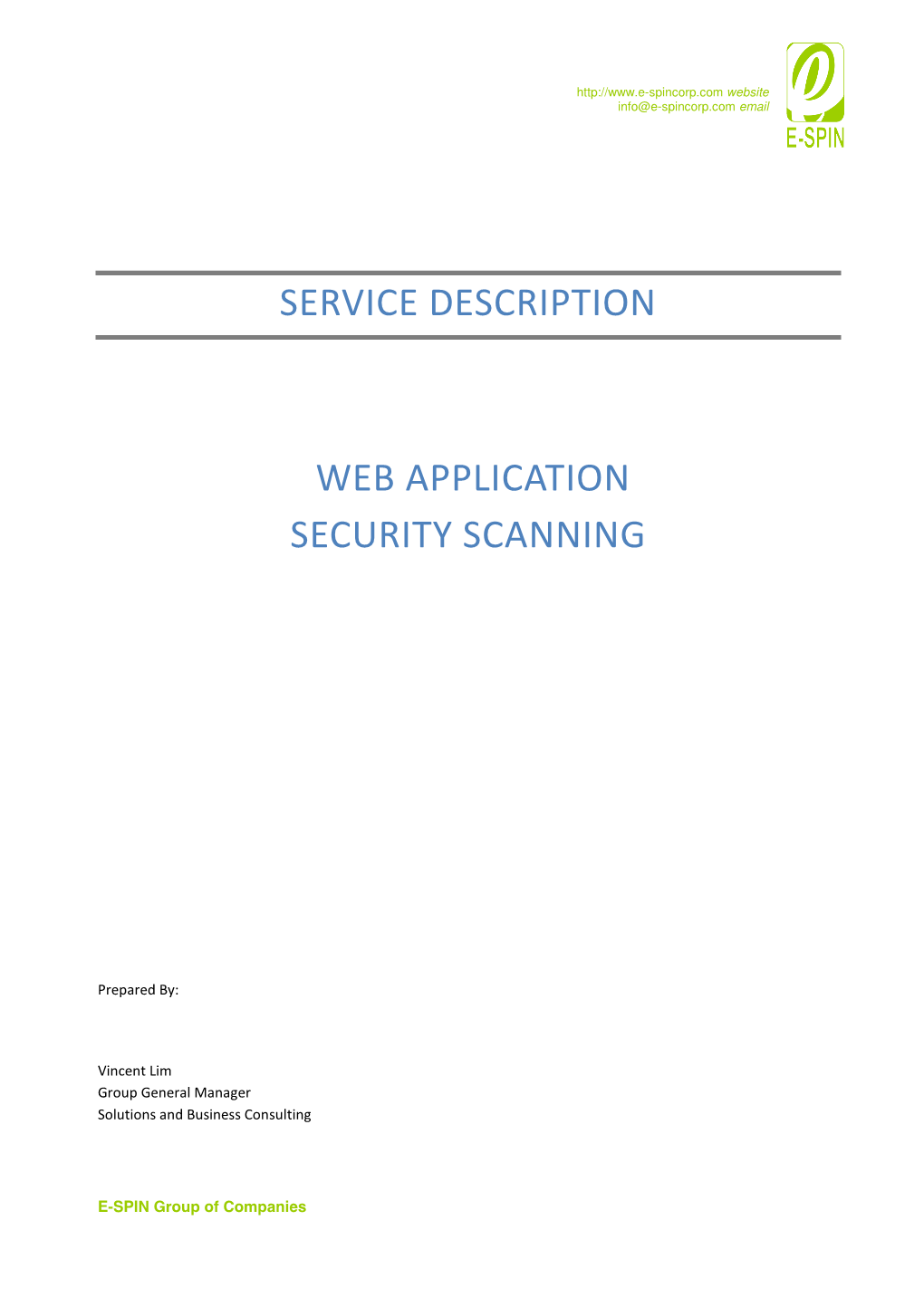 Service Description Web Application Security