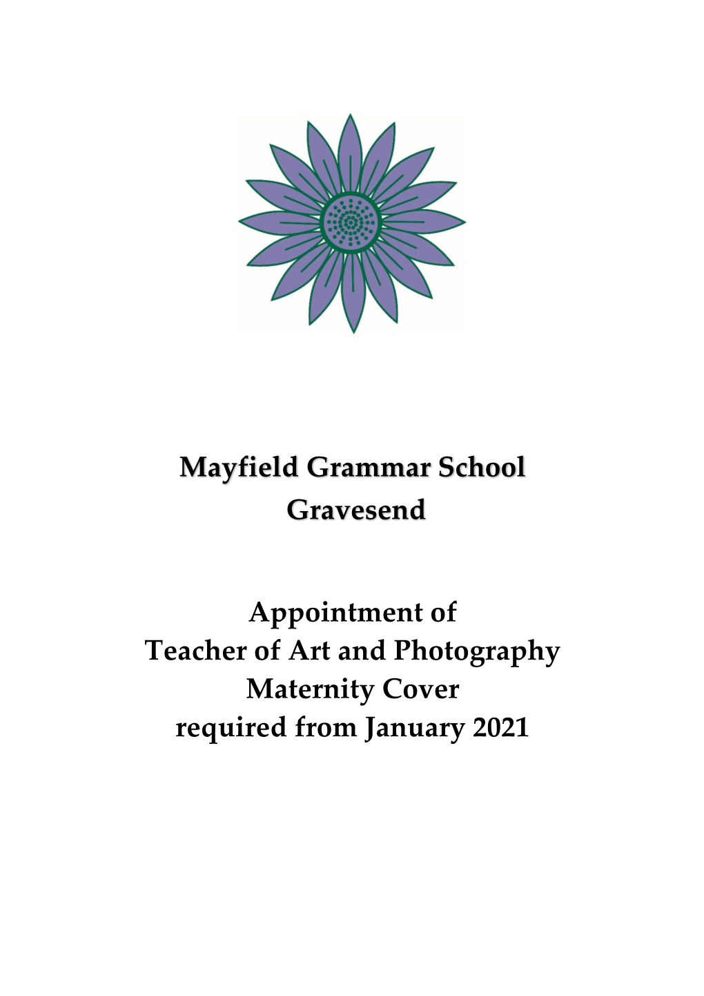 Mayfield Grammar School Gravesend Appointment of Teacher of Art And