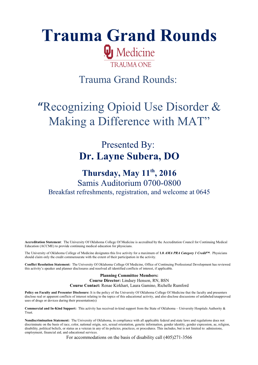 Trauma Grand Rounds