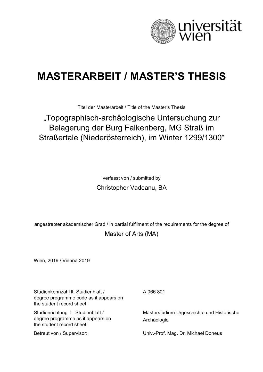 Masterarbeit / Master's Thesis