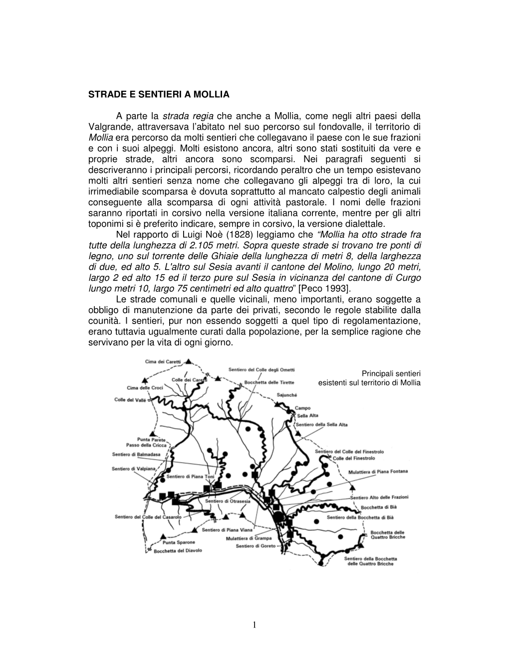 1 STRADE E SENTIERI a MOLLIA a Parte La Strada Regia Che Anche A