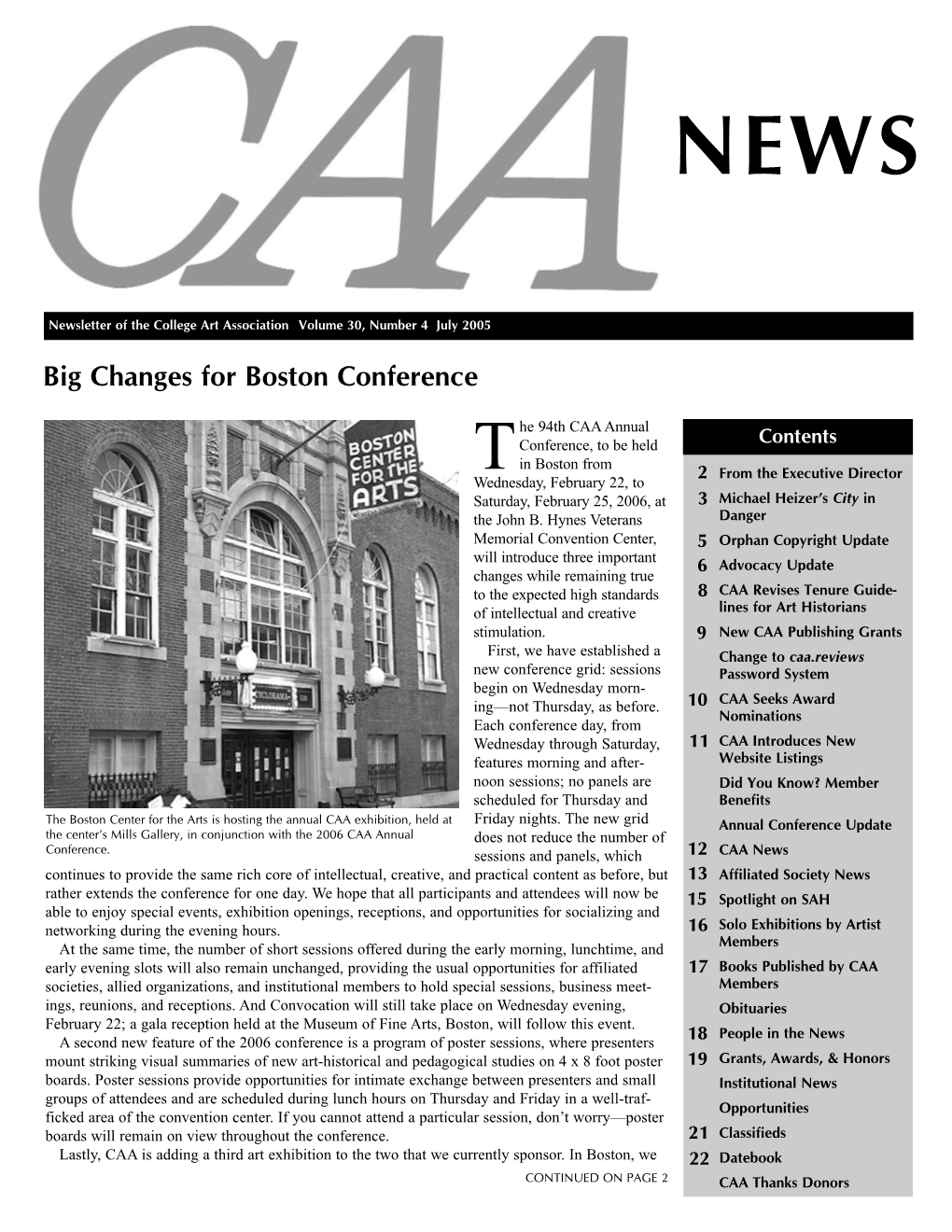 July 2005 CAA News