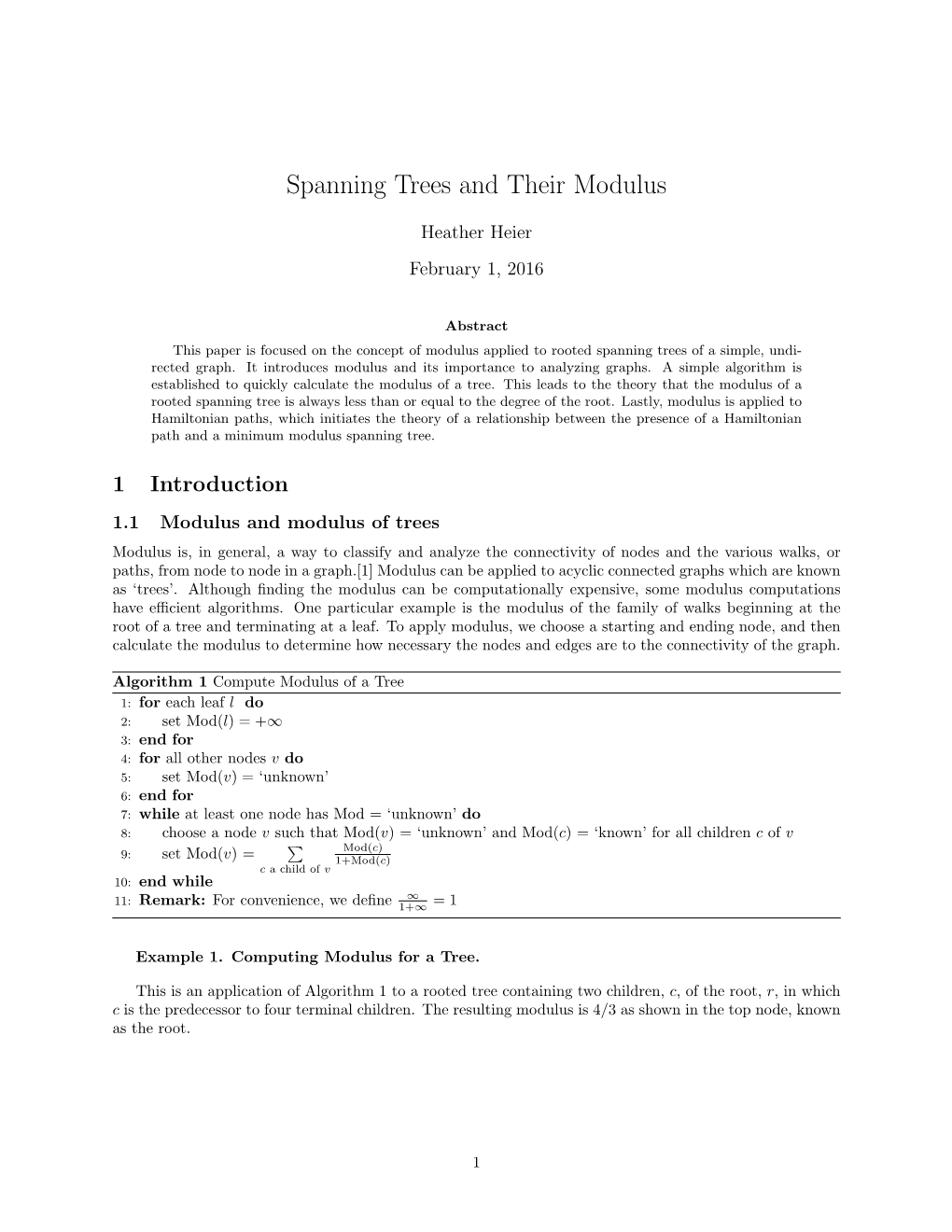 Spanning Trees and Their Modulus