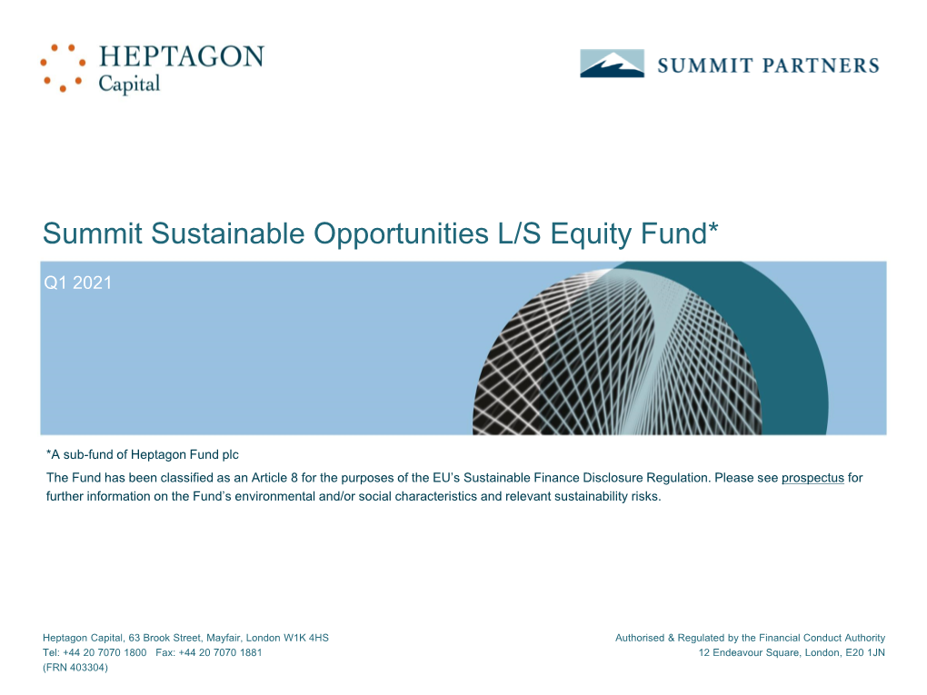 Summit Sustainable Opportunities L/S Equity Fund*