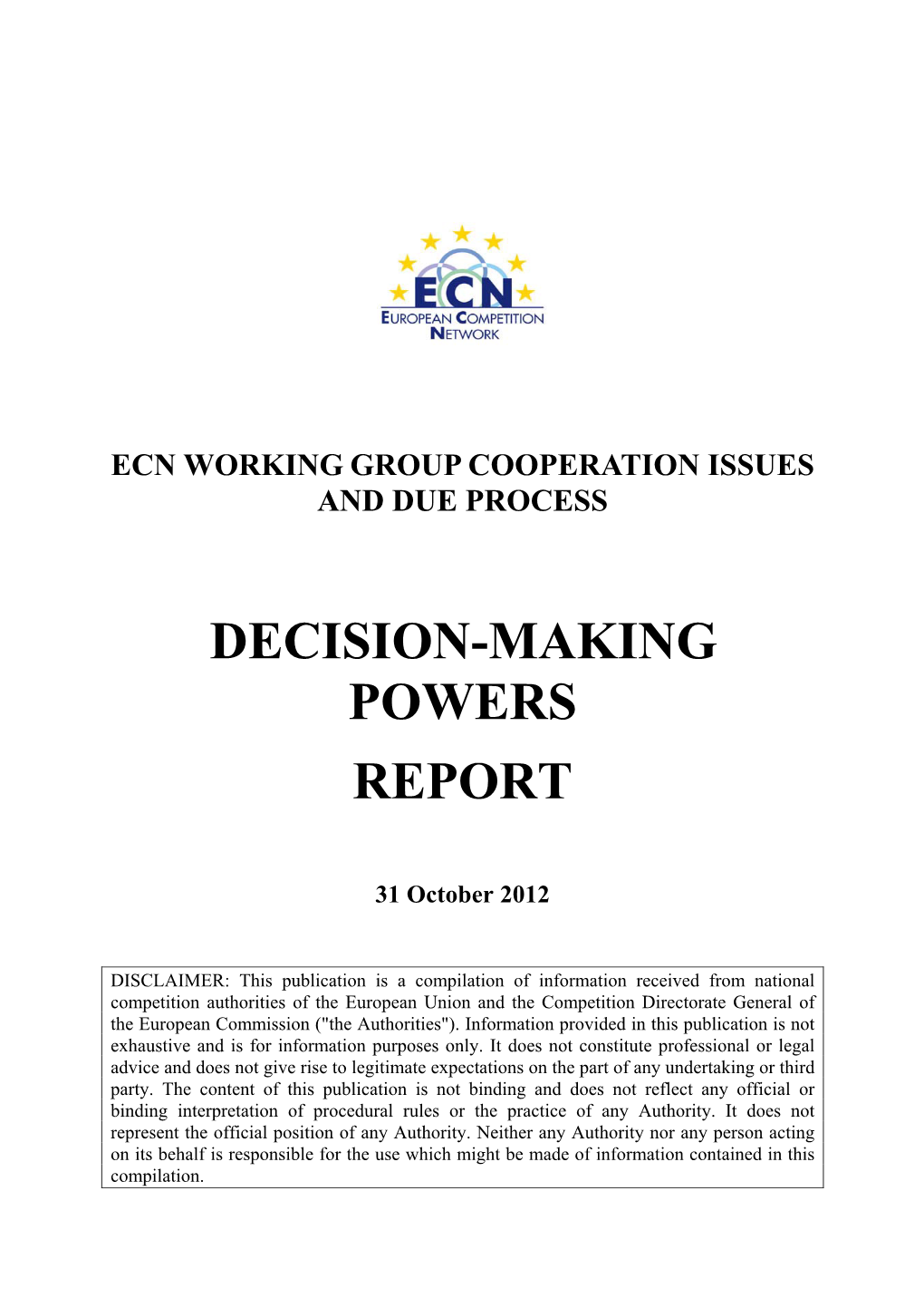 Decision-Making Powers Report