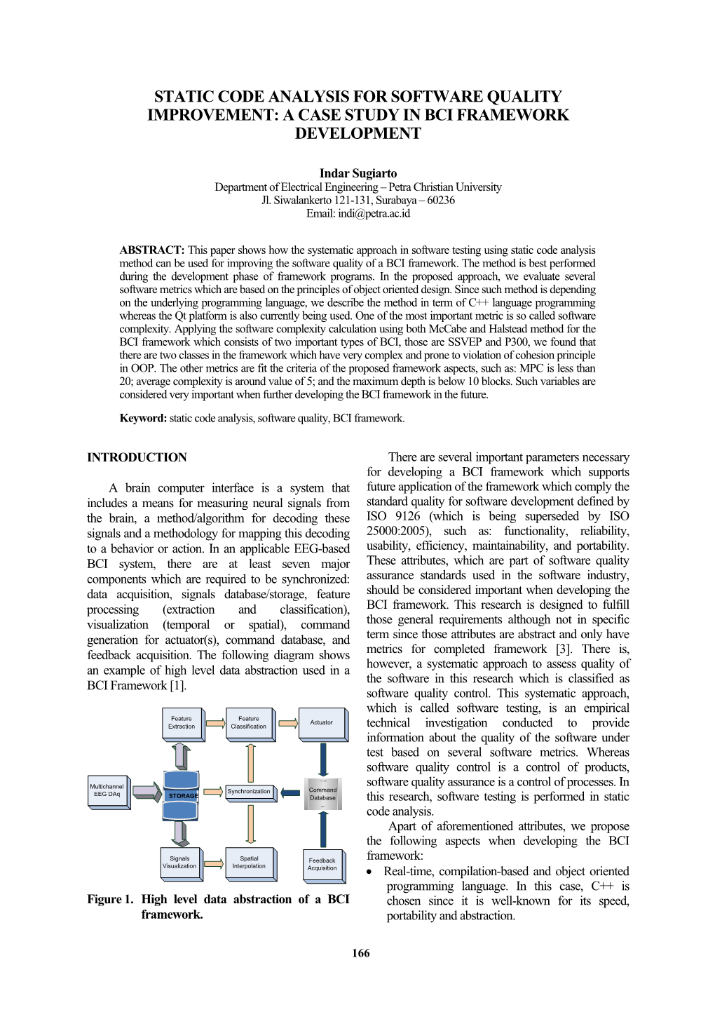 Static Code Analysis for Software Quality Improvement: a Case Study in Bci Framework Development