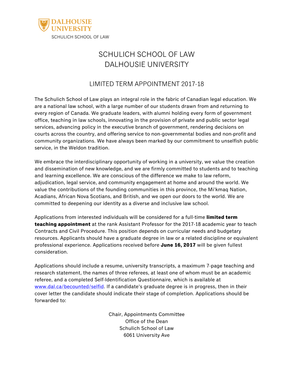 Schulich School of Law Dalhousie University