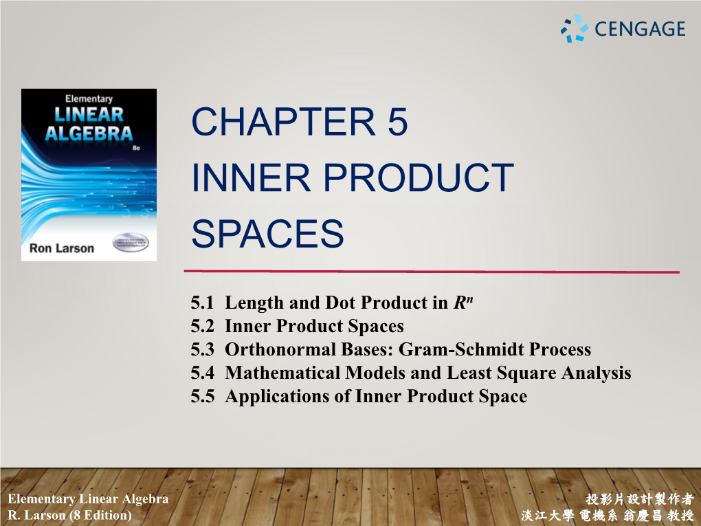 Chapter 5 Inner Product Spaces