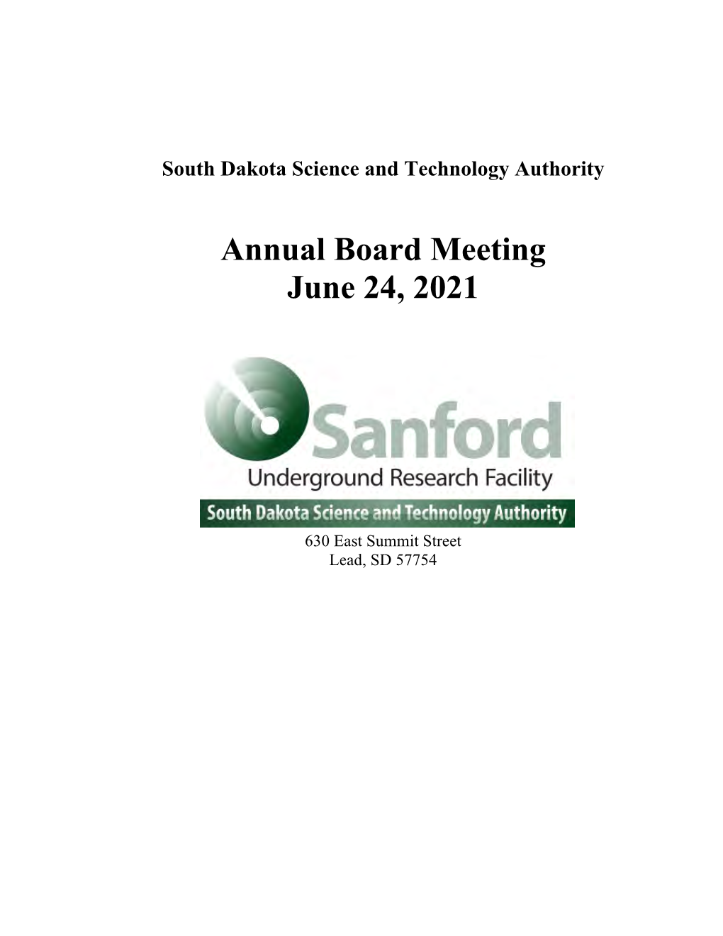 Annual Board Meeting June 24, 2021