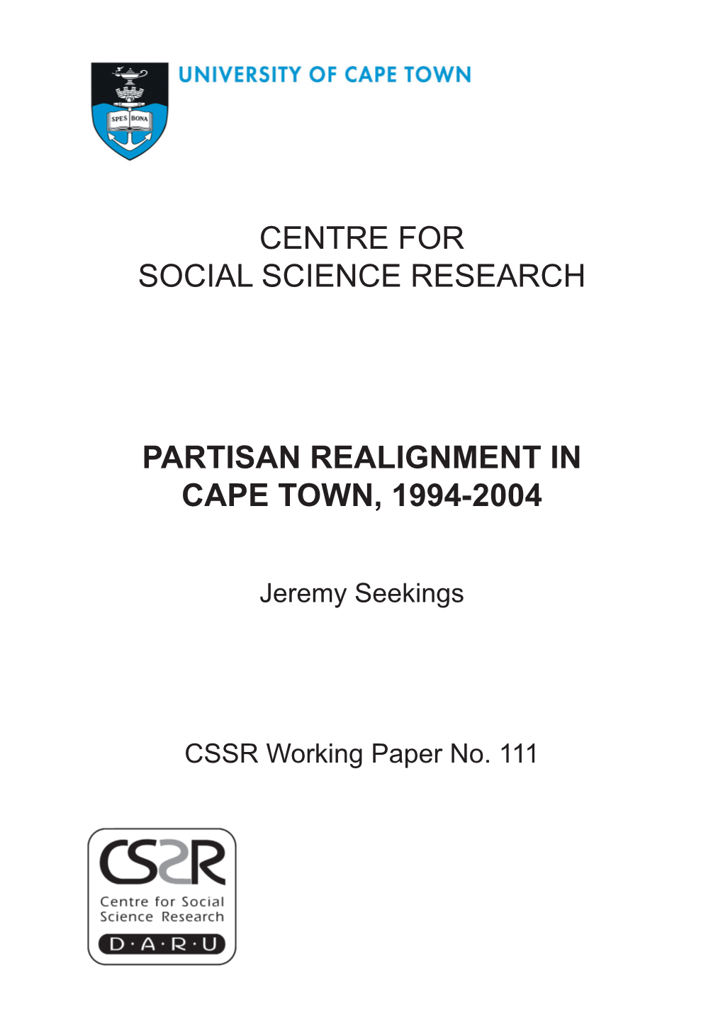 Centre for Social Science Research Partisan