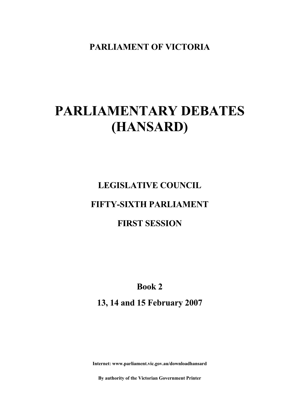 Book 2 13, 14 and 15 February 2007