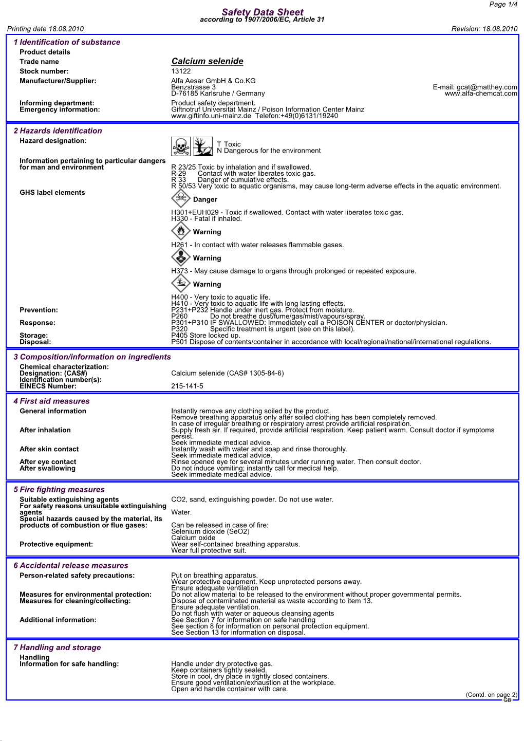 Safety Data Sheet