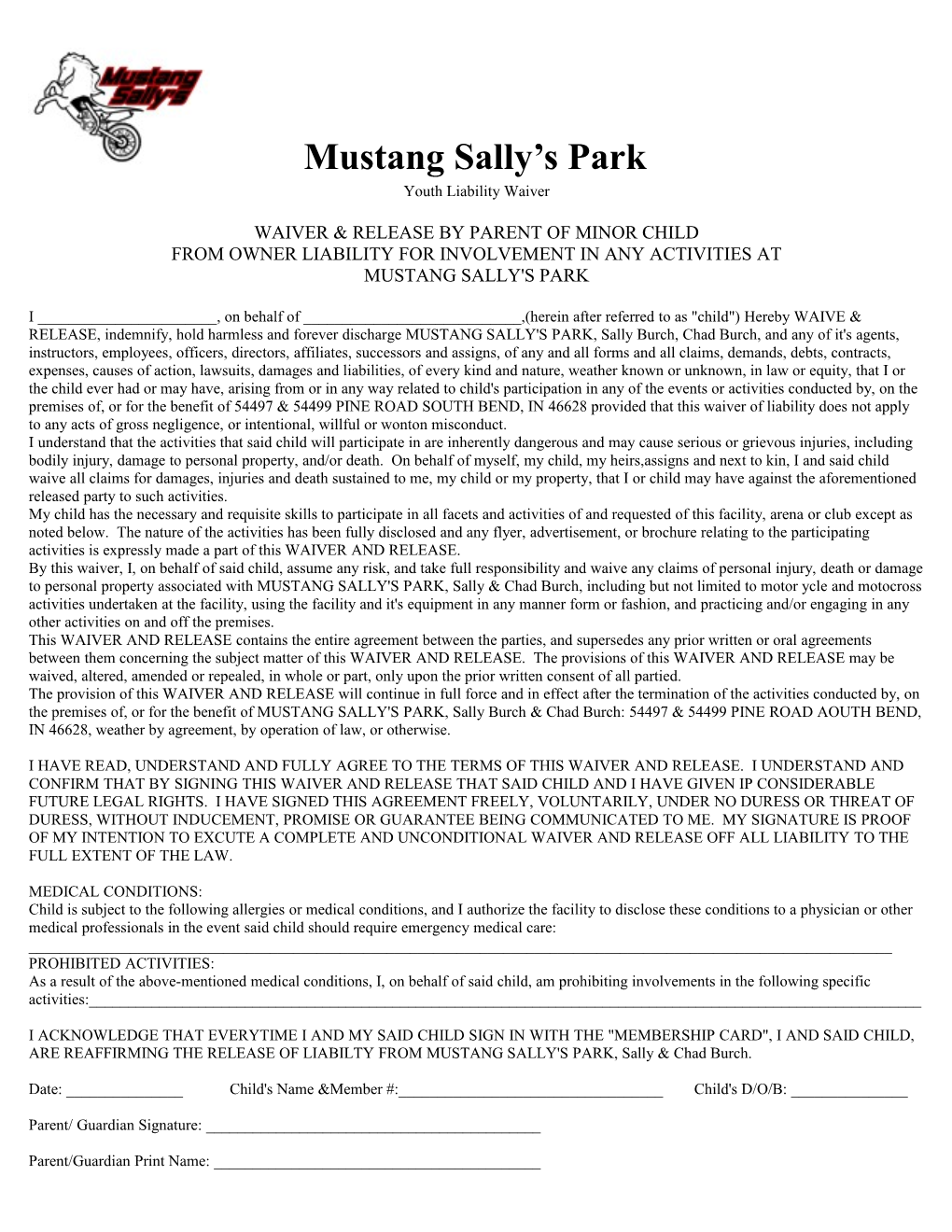 Mustang Sally S Park