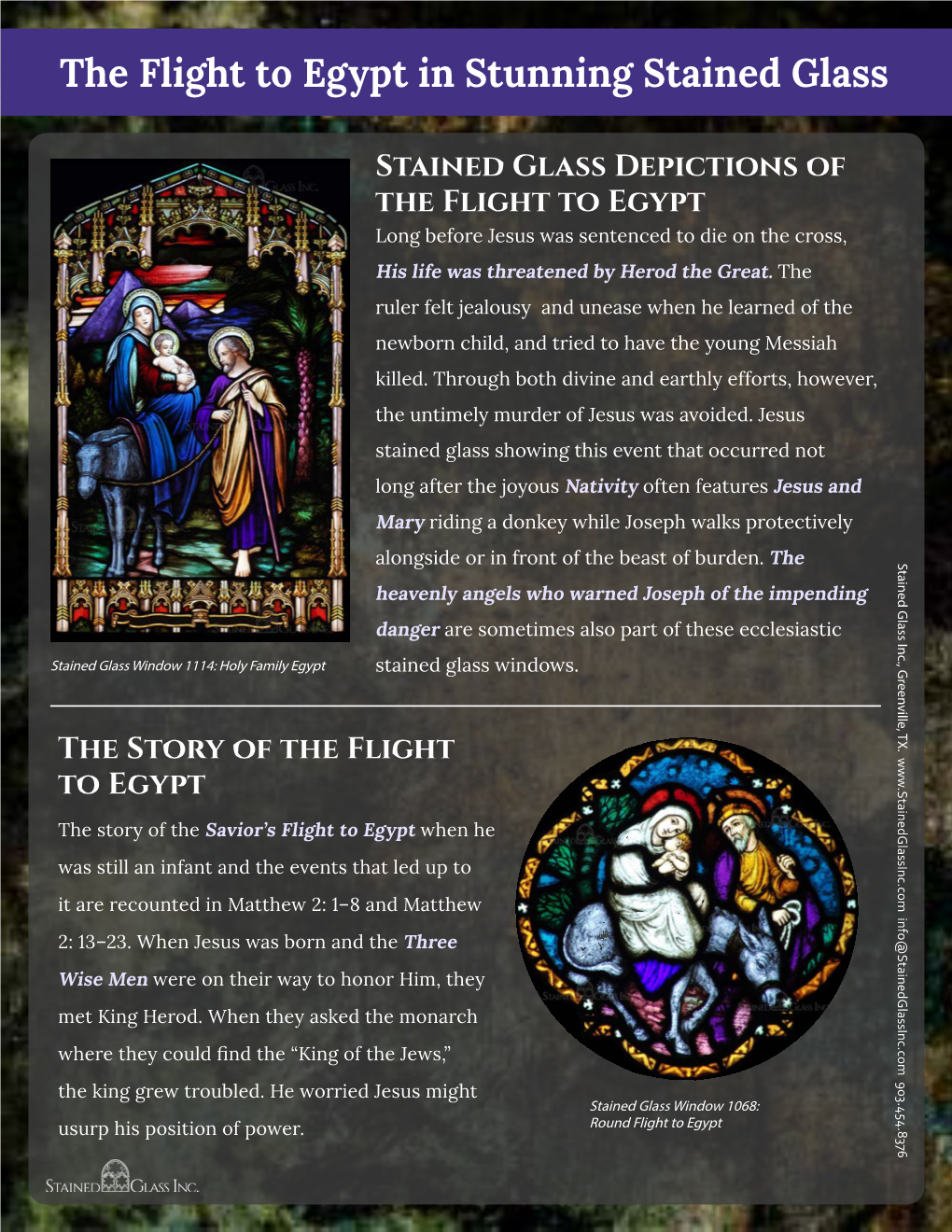 Flight to Egypt in Stunning Stained Glass