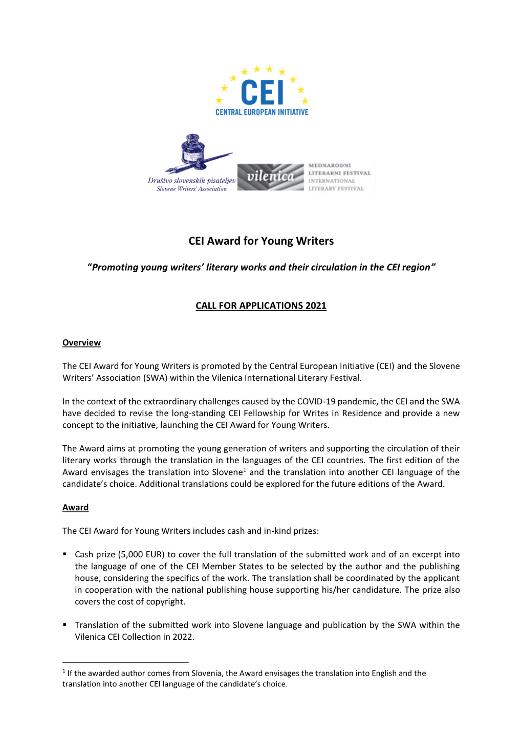 CEI Award for Young Writers